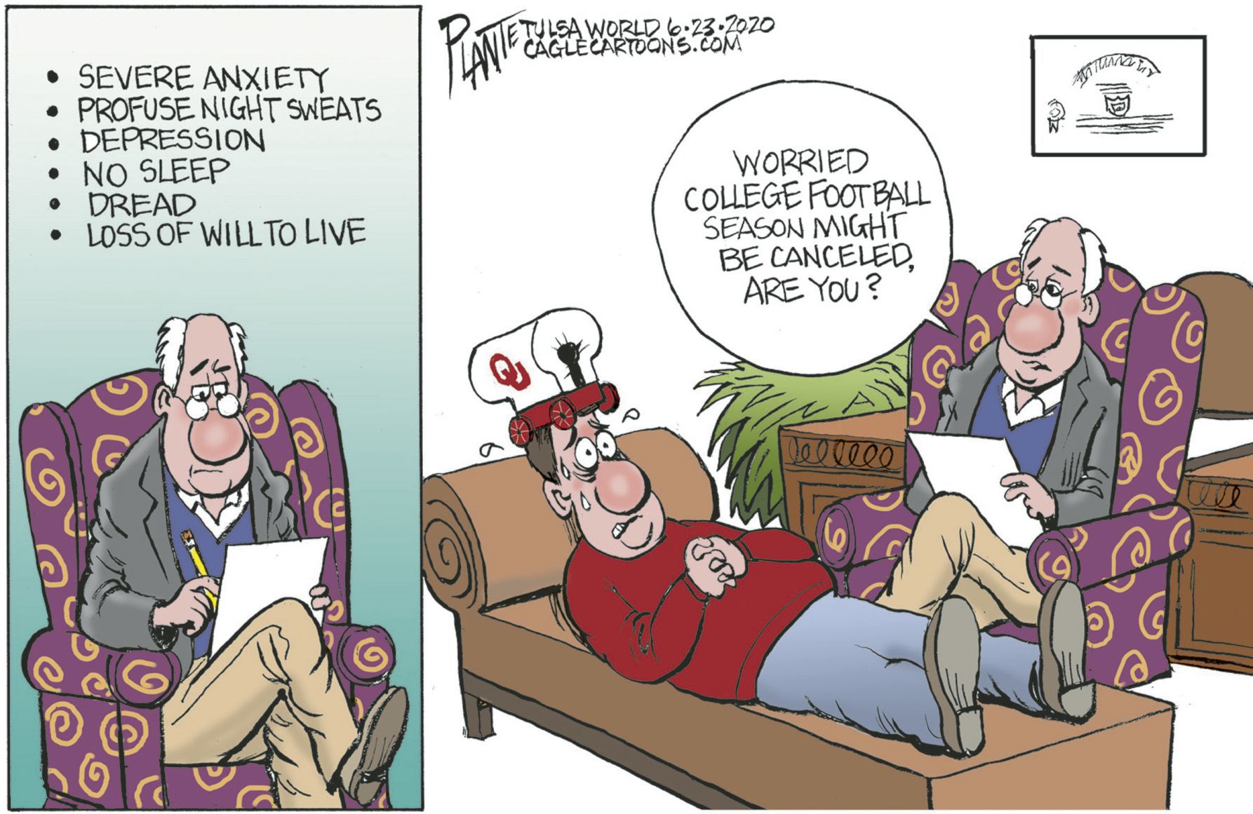 Bruce Plante Cartoon: Really Anxious Fan